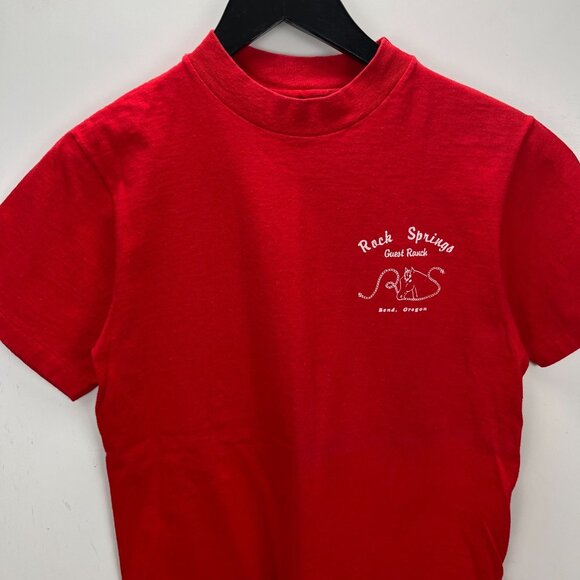 Vintage Rock Springs Guest Ranch Red T-Shirt Womens Small Hanes Beefy USA - Picture 11 of 16